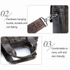 BUFF CAPTAIN 042 Men Leather Multi-Function Shoulder Messenger Bag First-Layer Cowhide Portable Briefcase — view 6