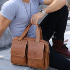 BUFF CAPTAIN 042 Men Leather Multi-Function Shoulder Messenger Bag First-Layer Cowhide Portable Briefcase — view 8