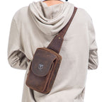 BUFF CAPTAIN 133 Men Leather Retro Shoulder Bag Diagonal Leather Bag — 133