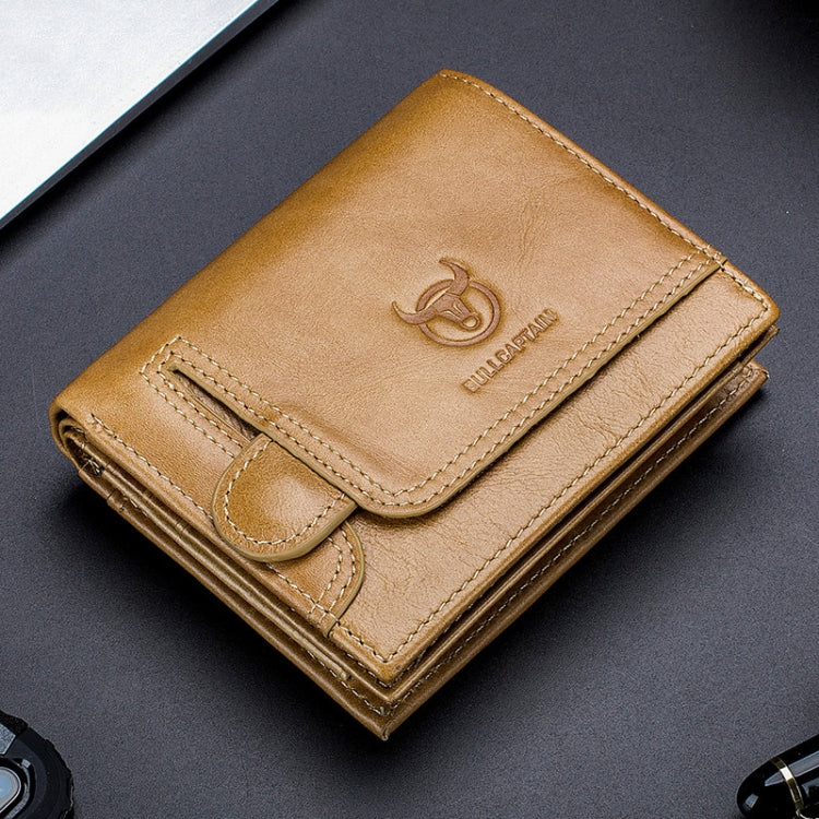 BUFF CAPTAIN 037 First-Layer Cowhide Men Leather Wallet Multi-Function Driver License Coin Purse — Brown