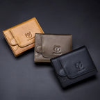 BUFF CAPTAIN 037 First-Layer Cowhide Men Leather Wallet Multi-Function Driver License Coin Purse — Yellow Brown