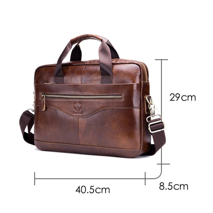 BUFF CAPTAIN 044 14 Inch Portable Computer Briefcase Men Leather Shoulder Messenger Bag — view 3