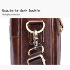 BUFF CAPTAIN 044 14 Inch Portable Computer Briefcase Men Leather Shoulder Messenger Bag — view 7