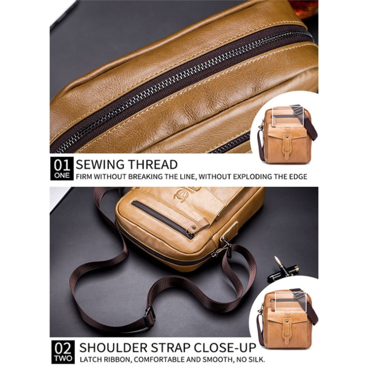 BUFF CAPTAIN 053 Men Leather Shoulder Messenger Bag First-Layer Cowhide Large Capacity Briefcase, Specification： — view 10