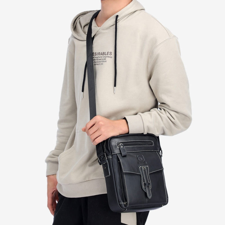 BUFF CAPTAIN 053 Men Leather Shoulder Messenger Bag First-Layer Cowhide Large Capacity Briefcase, Specification： — view 12
