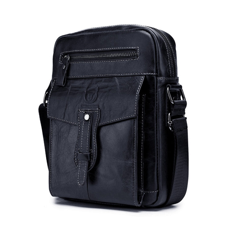 BUFF CAPTAIN 053 Men Leather Shoulder Messenger Bag First-Layer Cowhide Large Capacity Briefcase, Specification： — Small (Yellow Brown)