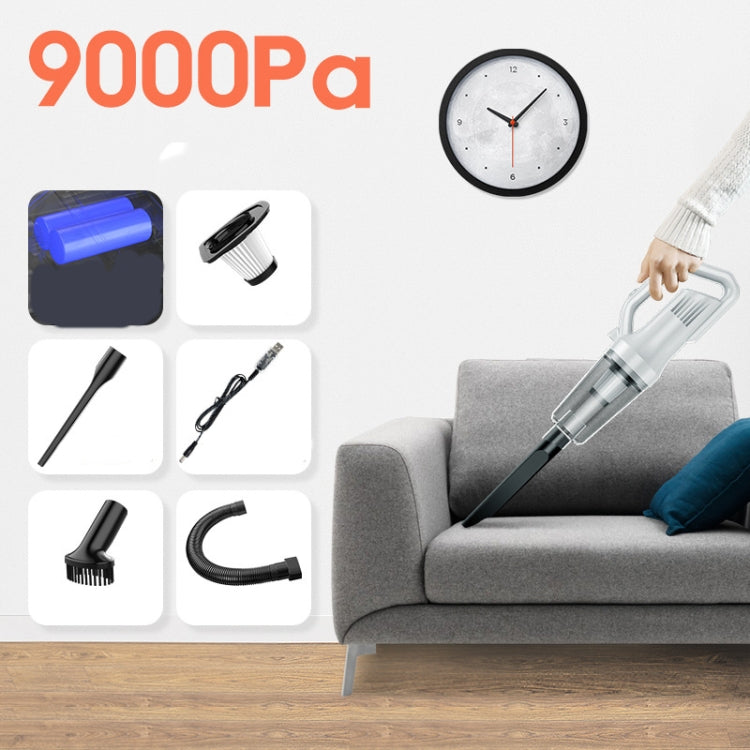 Car Home High Suction Handheld Mute Wireless Vacuum Cleaner, 3 Section 11.1V + Drag