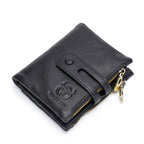 BUFF CAPTAIN 021 Leather Men Vertical Wallet Short Multi-Function Wallet — Black