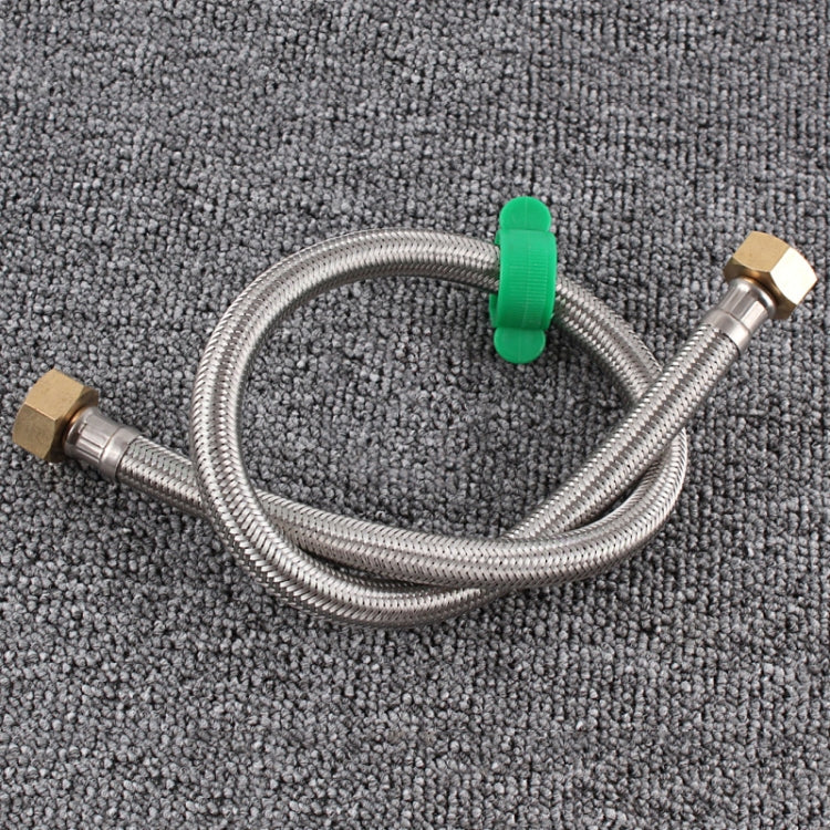 304 Stainless Steel Metal Knitting Hose Toilet Water Heater Hot And Cold Water High Pressure Pipe 4/8 Inch DN15 Connecting Pipe — 80cm Copper Hat