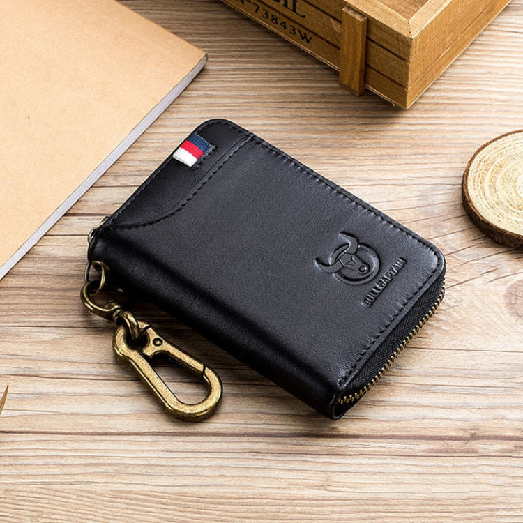 BUFF CAPTAIN 474 Multifunctional Leather Coin Purse Man Hanging Waist Door Anti-Brush Key Bag — Blue