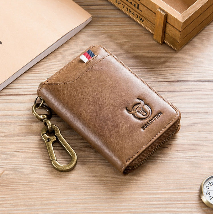 BUFF CAPTAIN 474 Multifunctional Leather Coin Purse Man Hanging Waist Door Anti-Brush Key Bag — Black