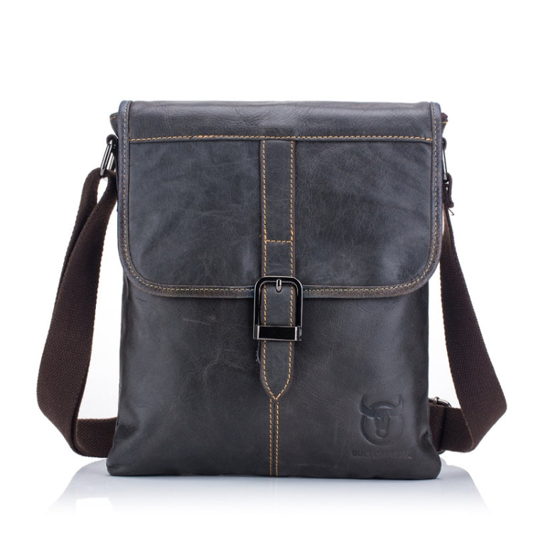 BUFF CAPTAIN 034 Men Leather Shoulder Bag Sports Outdoor First-Layer Cowhide Bag — Iron Blue
