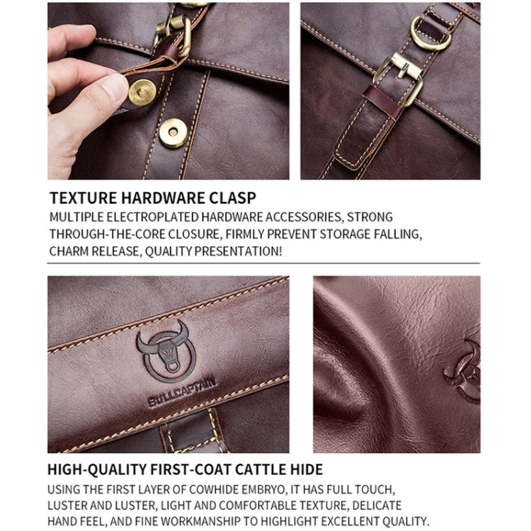 BUFF CAPTAIN 302 First-Layer Cowhide Men Casual Shoulder Bag Leather Retro Briefcase — view 8