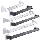 Vilscijon Aluminum Alloy Wall Hanging Shelf Bathroom Toilet Slippers Towel Rack, Colour: Short Silver — Lengthen Black