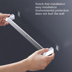 Vilscijon Aluminum Alloy Wall Hanging Shelf Bathroom Toilet Slippers Towel Rack, Colour: Short Silver — view 10