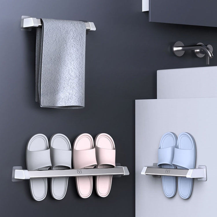 Vilscijon Aluminum Alloy Wall Hanging Shelf Bathroom Toilet Slippers Towel Rack, Colour: Short Silver — view 11