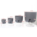 Transparent Plastic Double-Layer Water Storage Automatic Water-Absorbing Flowerpot — view 10