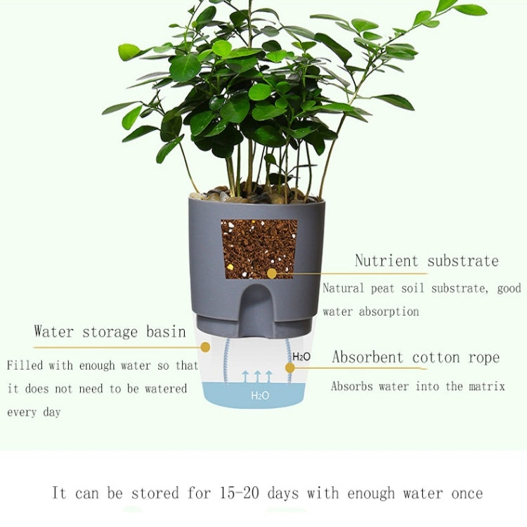 Transparent Plastic Double-Layer Water Storage Automatic Water-Absorbing Flowerpot — view 12