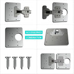 Stainless Steel Hinge Repair Installer, Specification: Single Plate +8 screw — 2 Repair Plates + Hinge + 16 Screws