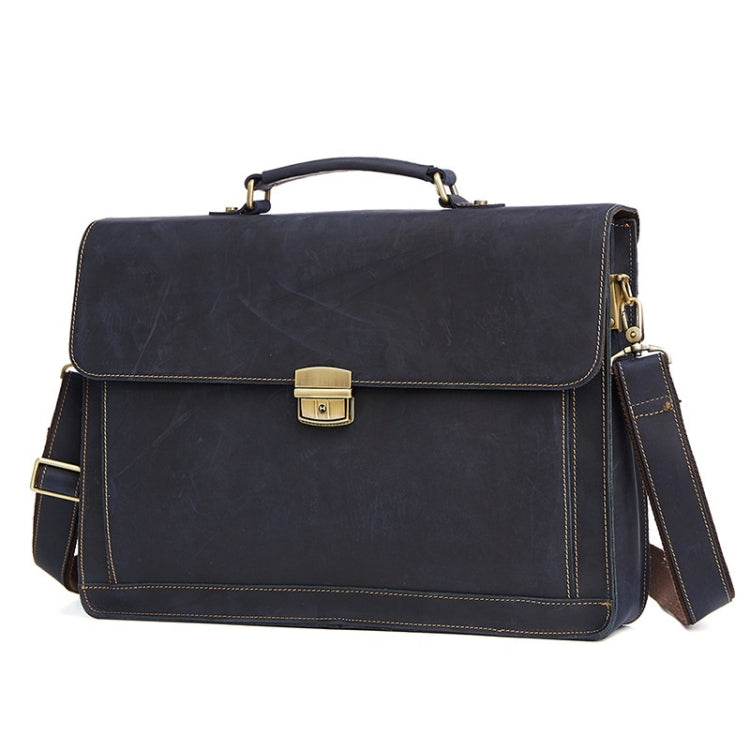 Men Business Briefcase 15.6-Inch Multi-Function Computer Handbag — Blue