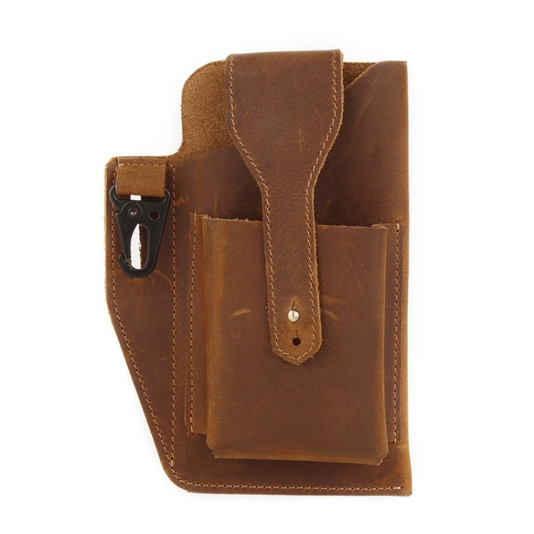 6543 Men Retro Sports Mobile Phone Belt Bag Waist Bag — Coffee