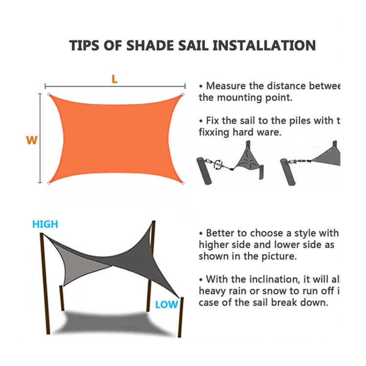 Outdoor Garden Sunshade Sail Waterproof Anti-UV Canopy, Size: 3m x 3m