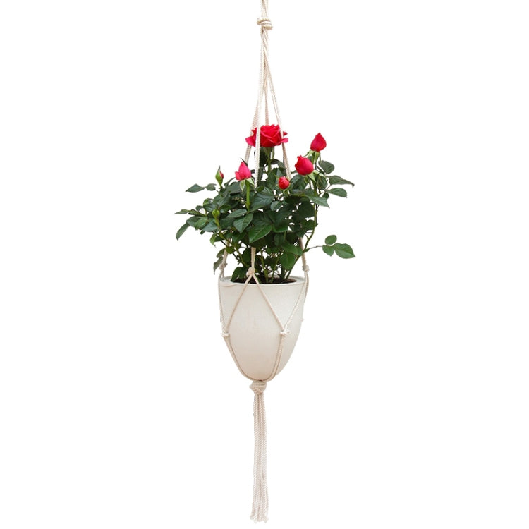 Handmade Hemp Rope Hanging Plastic Water Storage Flowerpot, Size: D03 Caliber 11.5cm — D03 Caliber 11.5cm