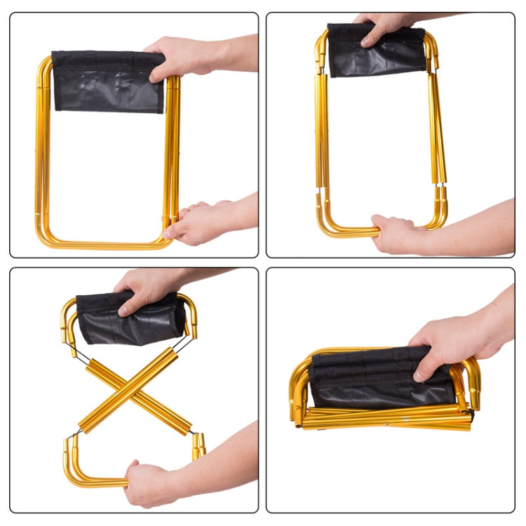 Outdoor Portable Camping Folding Chair 7075 Aluminum Alloy Fishing Barbecue Stool, Size: 24.5x22.5x27cm