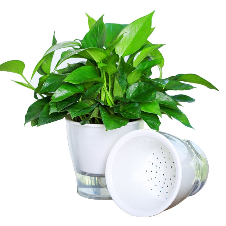 Fully Transparent Hydroponic Flower Pots Water Level Visible Non-Broken Glue Self-Absorbent Plastic Flower Pots — Full Transparency