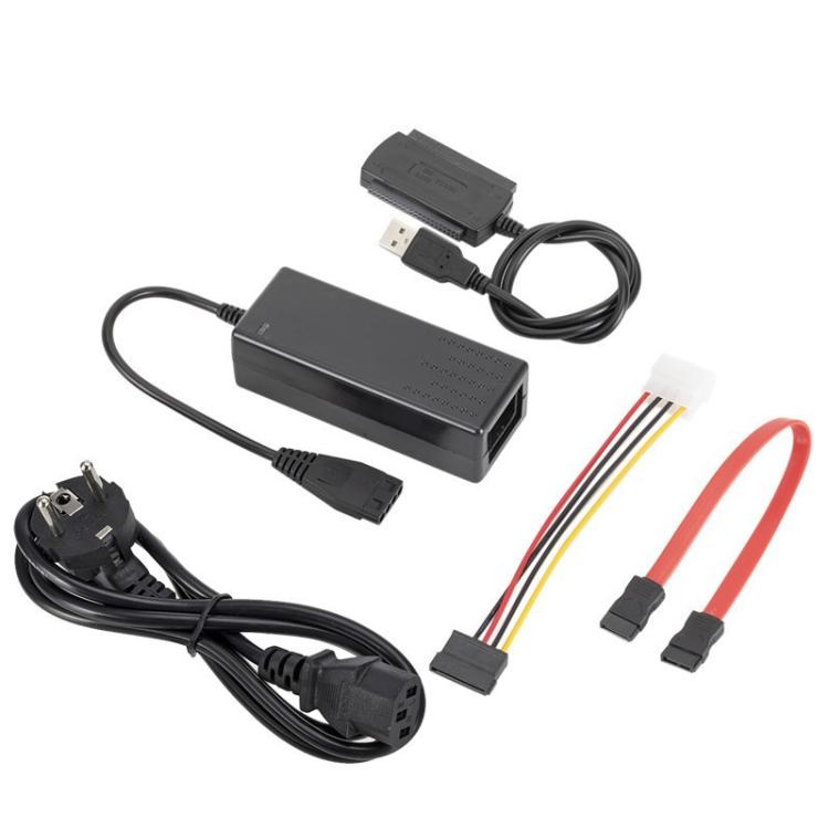 YP009 Three-Purpose USB to IDE/SATA Easy Drive Cable Hard Disk Drive Data Cable with Power Supply