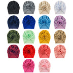 Baby Sun Flower Hedging Cap Solid Color Turban Hat — Rose Red