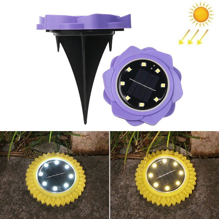2 PCS 8 LEDs Solar Petals Buried Lamp Waterproof Garden Lawn Light, Specification: — Purple Lily (Warm Light)