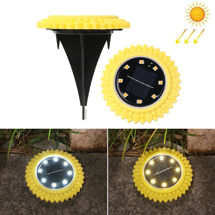 2 PCS 8 LEDs Solar Petals Buried Lamp Waterproof Garden Lawn Light, Specification: — Sunflower (Warm Light)