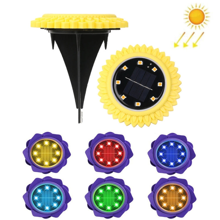 2 PCS 8 LEDs Solar Petals Buried Lamp Waterproof Garden Lawn Light, Specification: — Sunflower (Colorful Light)