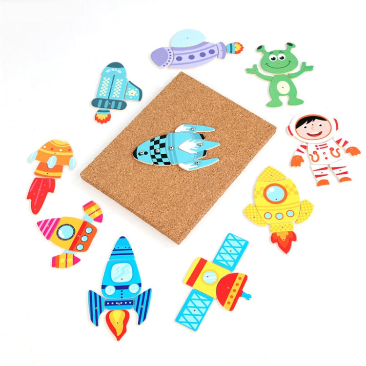 MQY-9988 Early Childhood Education Puzzles Baby Wooden Puzzle Toys — Space