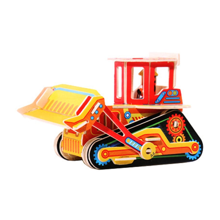 3 PCS 512 Children Wooden Assembled Car Engineering Vehicle Excavator Assembling Toy — Bulldozer