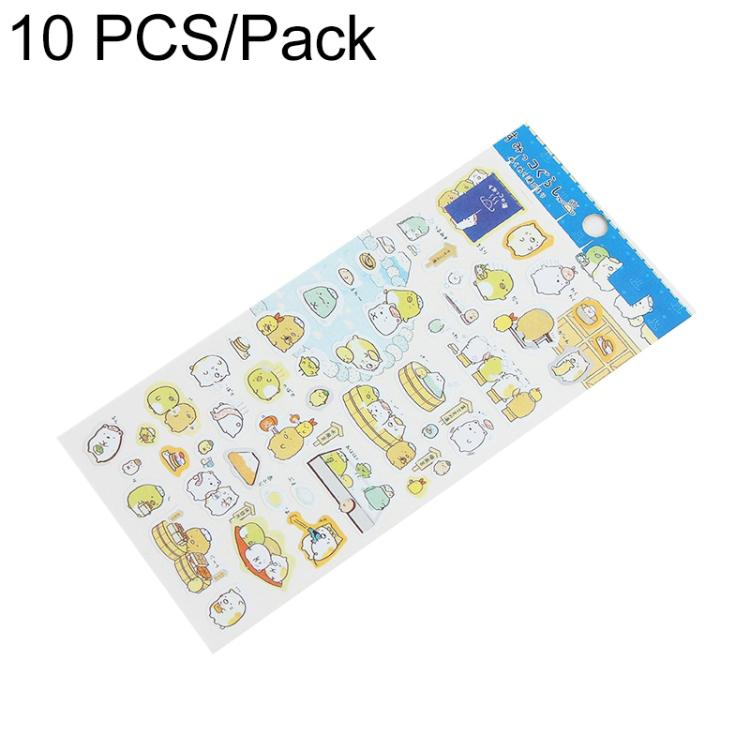 10pcs RBJLT Corner Plane Stickers Account Diary Decoration Hot Stamping Cartoon Stickers — Cup Creatures