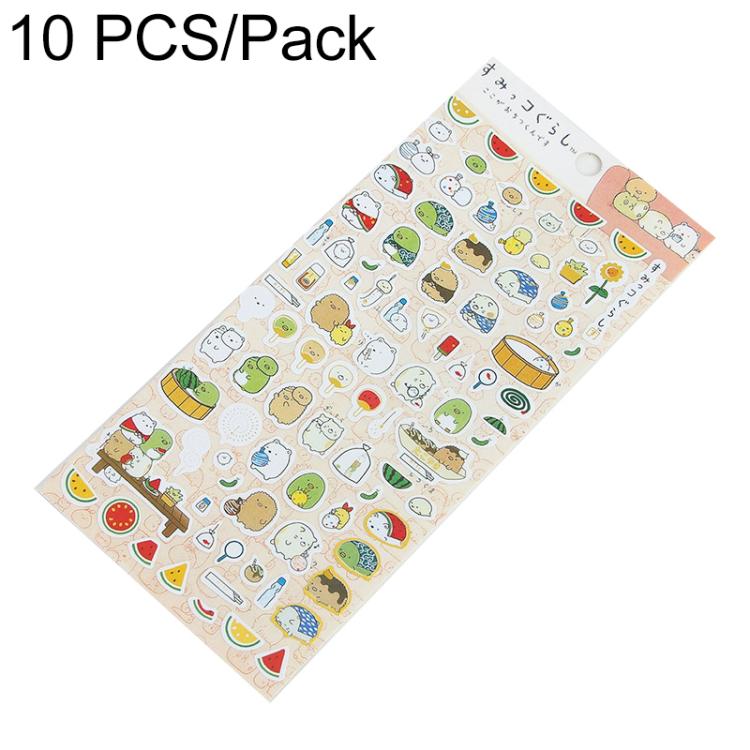 10pcs RBJLT Corner Plane Stickers Account Diary Decoration Hot Stamping Cartoon Stickers — Green Enterprises Reading