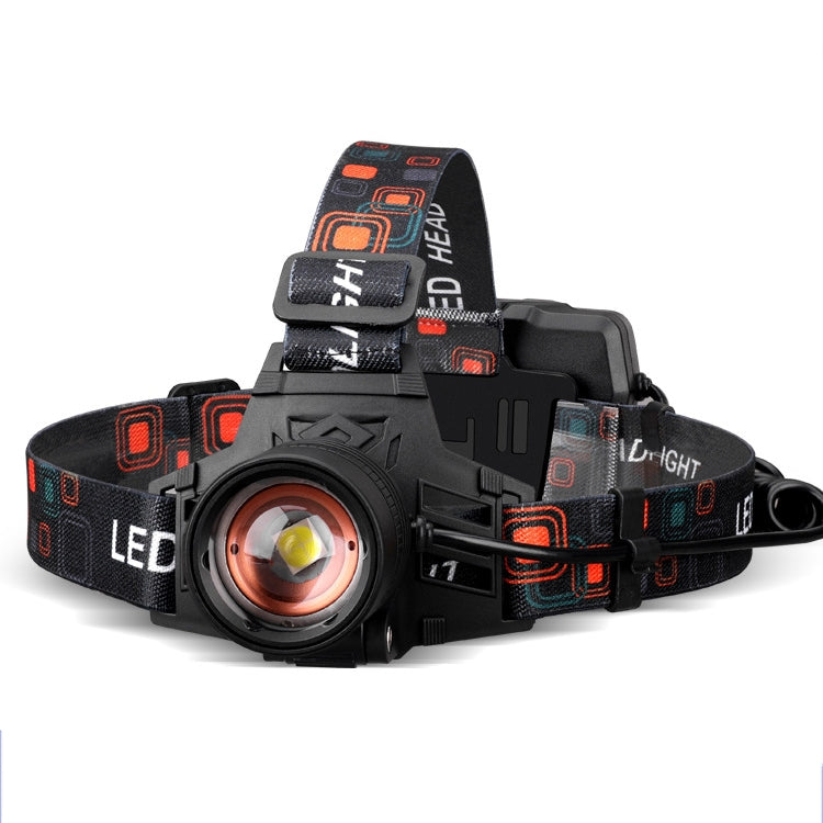 T40 P50 Lamp Beads Headlight USB Rechargeable Zoom Outdoor Strong Headlight, Specification: