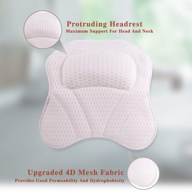 Machine Washable Mesh Cloth 3D Wave Bathtub Pillow Bathroom Bath Headrest — view 3
