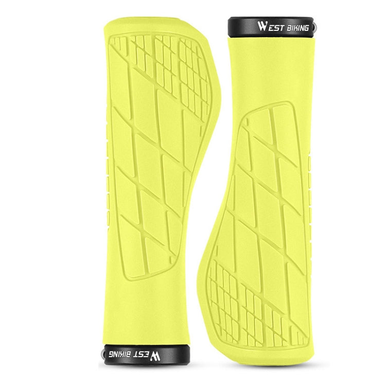 1 Pair WEST BIKING YP0804060 Bicycle Grips Mountain Bike Non-Slip Rubber Grips — Black