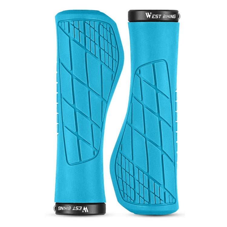 1 Pair WEST BIKING YP0804060 Bicycle Grips Mountain Bike Non-Slip Rubber Grips — Green