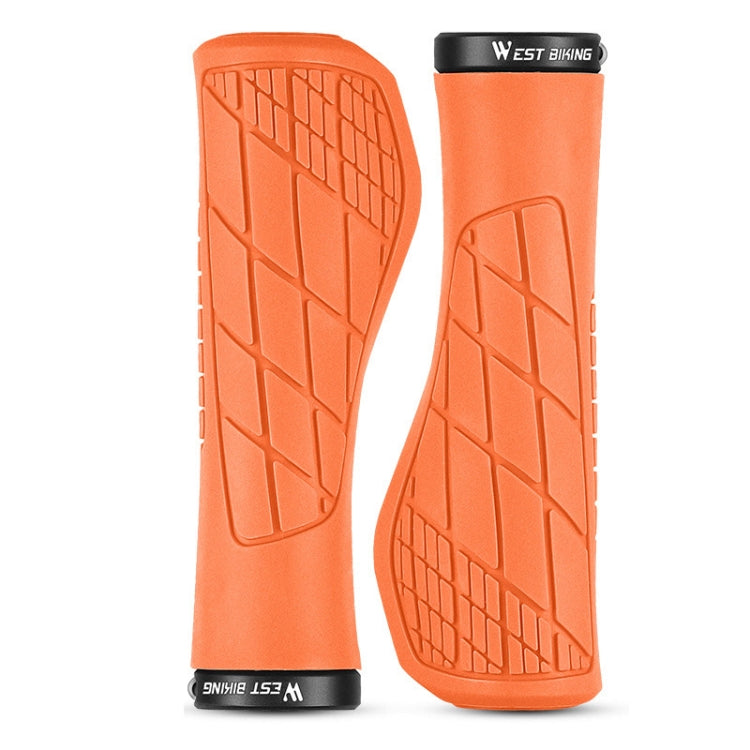 1 Pair WEST BIKING YP0804060 Bicycle Grips Mountain Bike Non-Slip Rubber Grips — Rose Red