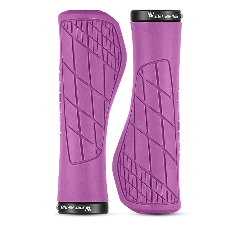 1 Pair WEST BIKING YP0804060 Bicycle Grips Mountain Bike Non-Slip Rubber Grips — Red
