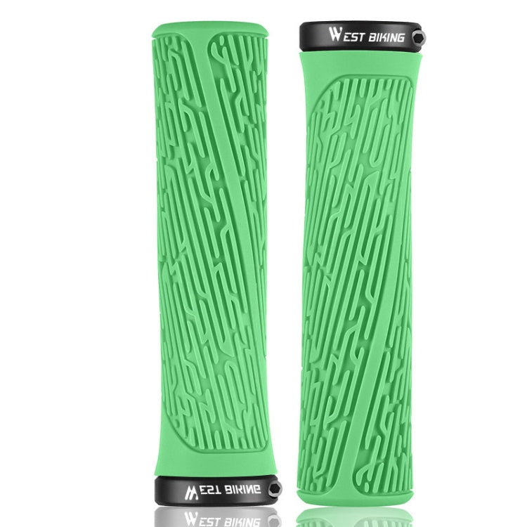 1 Pair WEST BIKING YP0804061 Bicycle Anti-Slip Shock Absorber Grip Mountain Bike Rubber Handlebar Cover — Red