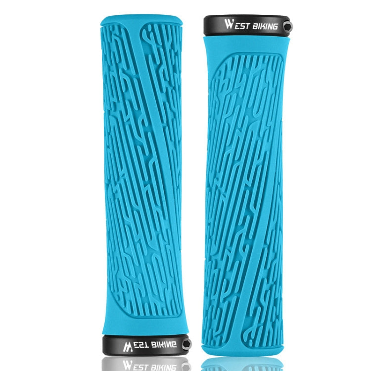 1 Pair WEST BIKING YP0804061 Bicycle Anti-Slip Shock Absorber Grip Mountain Bike Rubber Handlebar Cover — Orange