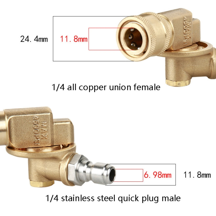 High Pressure Cleaning Machine Accessories Brush Head 240 Degrees Rotating 1/4 Live Joint