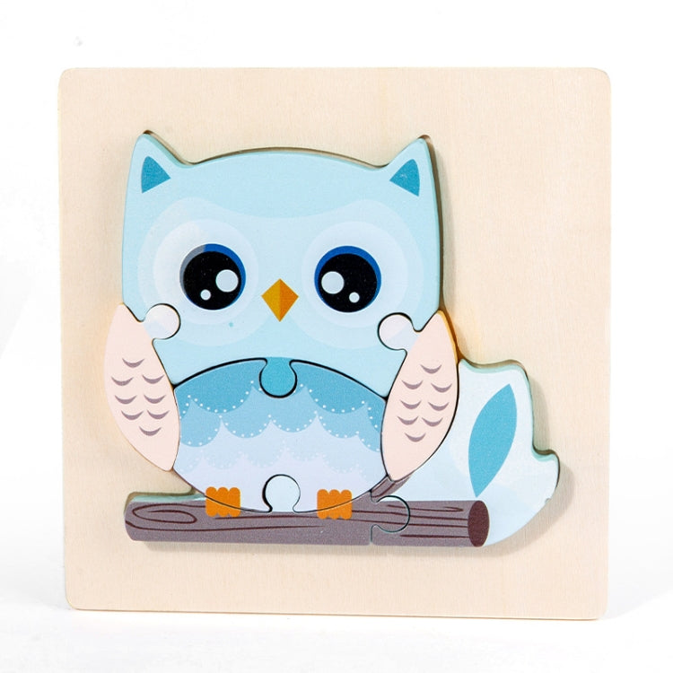 3 PCS Early Childhood Education Wooden Three-Dimensional Jigsaw Puzzle Toy — S-Owl