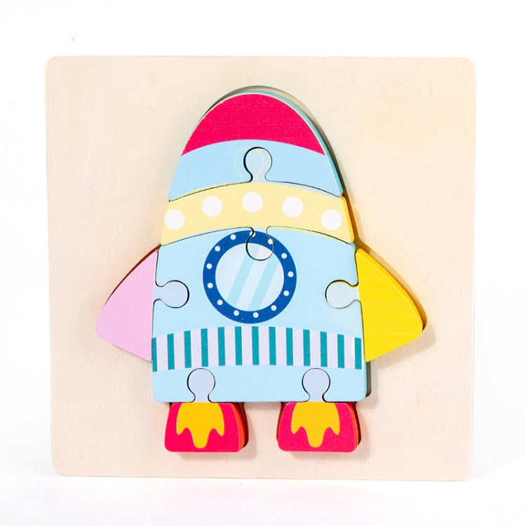 3 PCS Early Childhood Education Wooden Three-Dimensional Jigsaw Puzzle Toy — S-Rocket