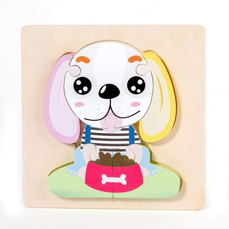 3 PCS Early Childhood Education Wooden Three-Dimensional Jigsaw Puzzle Toy — S-Puppy